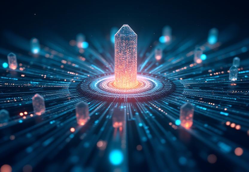 Rappresentazione astratta di integrazione dati da diverse fonti tramite flussi digitali