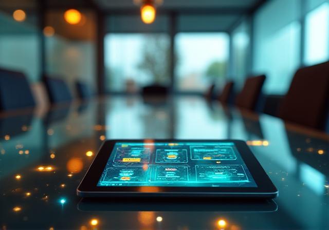 Dashboard digitale moderna in ufficio
